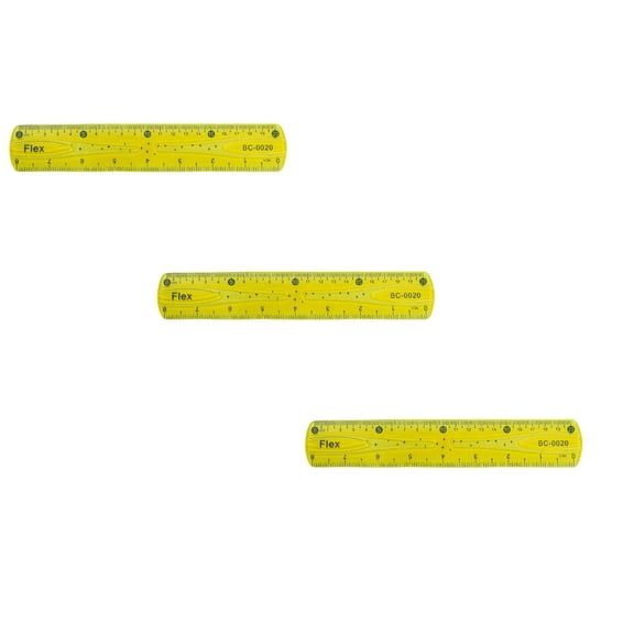 Dusknt Bendle Ruler Flexible Plastic, Soft Straight Ruler for Clasroom, Unbreakle Ruler, Shatterproof, 3Pc