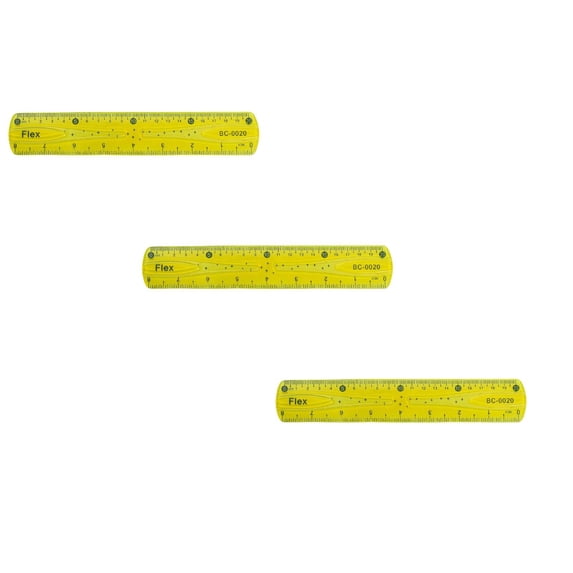 Dusknt Bendle Ruler Flexible Plastic, Soft Straight Ruler for Clasroom, Unbreakle Ruler, Shatterproof, 3Pc