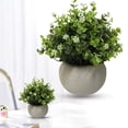 thumbnail image 1 of Dusknt Bonsai Plants, Mini Potted Decor, Desk Accessories, ‑ Artificial Small Potted Fers Greenery Pulp Pot Bonsai for Living Room Bedroom Decor, Milk White, 1 of 9