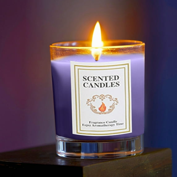 22oz Sicilian Lemon Scented Candle – Dusknt Large Jar Single Wick Candle Burns Over 110 Hours, Classic Candle for Home Fragrance, Spring Relaxation Essential (Purple)