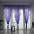 thumbnail image 1 of Dusknt Casual Botanical Sheer Tulle Curtain, Leaf Voile Window Drape Panel, Flexible Multi-Scene Window Valance, Practical Light Filtering Curtain for All Season Use, Purple, 1 of 3