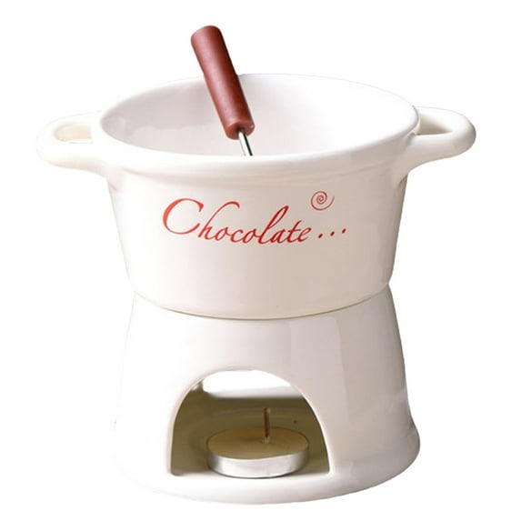 Dusknt Chocolate Fondue White T-Shaped, Glass&Bottle,
