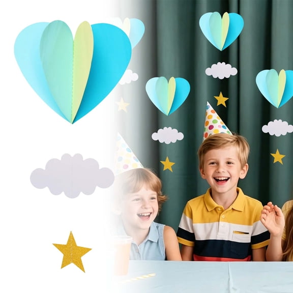 Dusknt Classroom Decro, Hot Air Balloon Decorations, Hot Air Balloon, Hot Air Balloon Decorations Assorted Color Big Size Air Balloon Paper Garlands Pack of 1