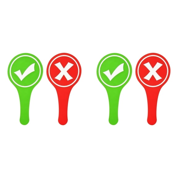 Dusknt Classroom Voting Paddles, Double Sided True False Answer Cards, Red Green Yes No Handheld Response Board for Teaching Interactive Games, 2Pc
