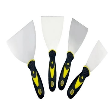 Dusknt Clearance! Polishing Stone, Two-Color Handle Putty Knife Plaster Knife Scraper Putty Knife Paint Tool Thickened Scraper Non-Stainless Steel Cleaning Knife A, a Stainless Steel Cleaning Knife