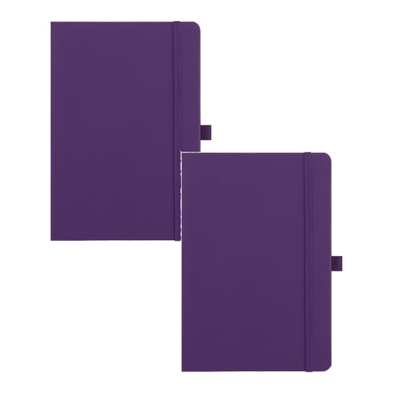 Dusknt College Ruled NoteBo0k, A5 A6 Hardcover Journal with Pan Loop, Slim Lightweight Pocket Memo Notepad for Purse Daily Notes, 2 Pc, Purple