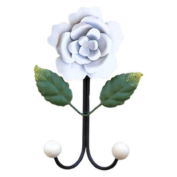 Dusknt Creative Resin Wall Hooks Wall Mounted Art Flower Hook Hand Painted Hanging Coat / Hat /Key/ Towel Hookskey Hook