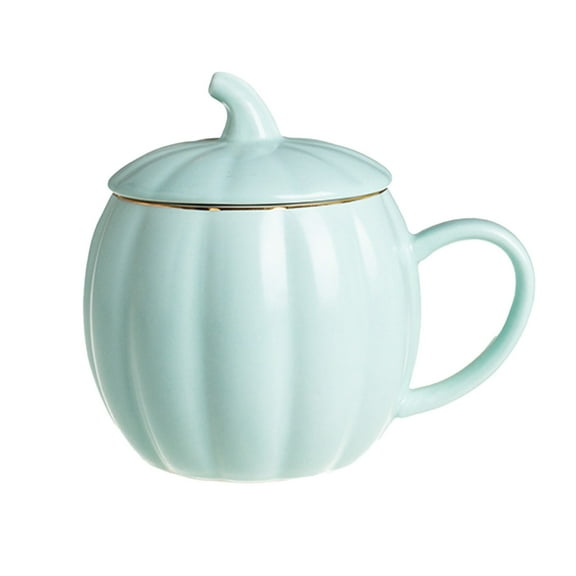 Dusknt Cute Pumpkin Cup with Lid Blue A, Glass&Bottle,