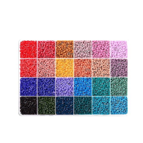 Dusknt DIY Colorful Perler Beads 24 Color Palette BJ, 8400 Pcs 2.6mm Melting Beads Kit for Home schol Art, Bracelet Making Crafts, Great for Summer Projects