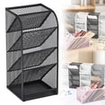 thumbnail image 1 of Dusknt Desk Mesh Pancil Organizer, Pancil Holder, Makeup Storage Box Cosmetic Organizer Rack, Ofice Desktop Organizer with 5 Compartments, Markers Pan Holder for Home, Black, 1 of 9