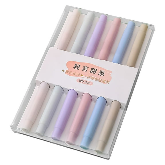Dusknt Double-Ended Marker Highlighter Colorful Round Sweet Series, Pen,