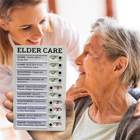 Dusknt Elder Care Memo Board, Daily to Do List Notepad, Customizable Slider Checklist Desk Planner for Senr Care Caregiver Daily Activity Tracking