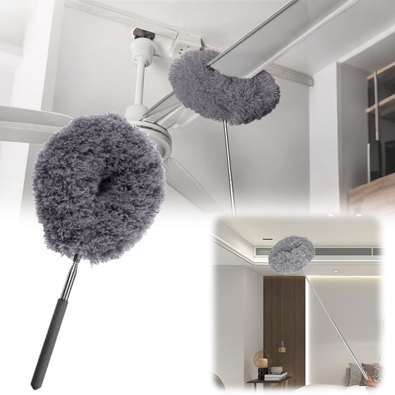 Dusknt Fan Cleaner, Ceiling Fan Cleaner Duster, Ceiling Fan Duster with Extension Pole, for Furniture Bookshelves Wall Door Gray