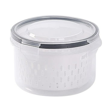 Dusknt Food Storage, Drain Boxs, Fruit Vegetable Storage Containers For Fridge Draining Fresh Containers 3 in 1 Produce Savers Storage Containers Large Organizer Bins with Lid & Colander,