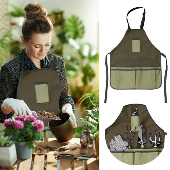 Dusknt Garden Work Apron Outdoor Camping Thickened Oxford Cloth Gardening Tools Multifunctional Storage Apron,An Apron, Equipment Package Clearance Sale!
