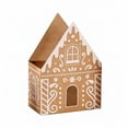 thumbnail image 1 of Dusknt Gingerbread House Gift Basket (Paper), Christmas Candy House Christmas Box Small Paperboard Container for Xmas Holiday Cookie Snack Packaging, 1 of 9