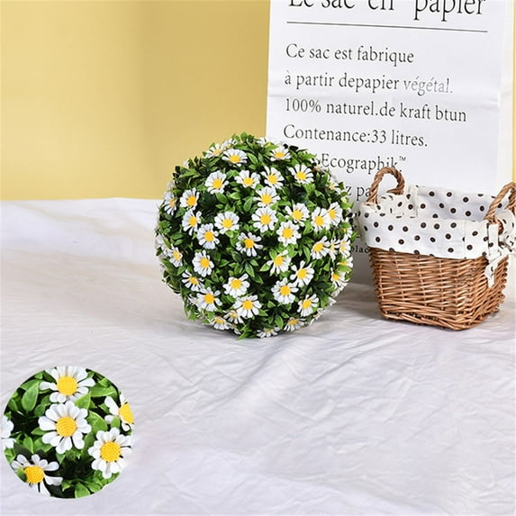 Dusknt Grass Ball Clearance Sale! White Flower Ball Outer Diameter 30Cm Flower Suspended Ceiling Home Decoration Hanging Green Plant Opening, 2Pc Half Flower Ball