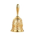 thumbnail image 1 of Dusknt Hand Bell Call Bell Musical Instrument with Floral Pattern for Home School Church Restaurants， Chimes, 1 of 8