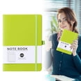 thumbnail image 1 of Dusknt Hardcover NoteBo0k, Lined Journal, Writing NoteBo0k, A5 Pu Leather Cover NoteBo0k with Elastic Strap 200 Pages Ink‑Resistant Journal for Studant Business Daily Use, Green, 1 of 9