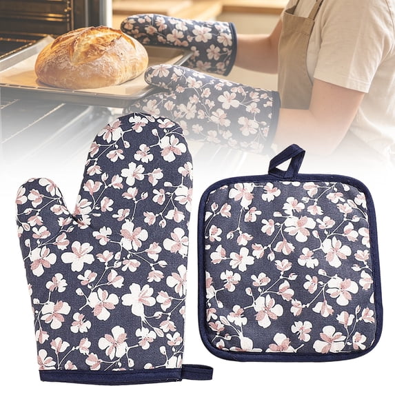 Dusknt Heat Gloves, Microwave Safe Oven Gloves, Grill Heat Mitts - Non‑Slip Heat Resistant Kitchen Oven Gloves for Pot Handling Cooking Camping & Daily Kitchen Use