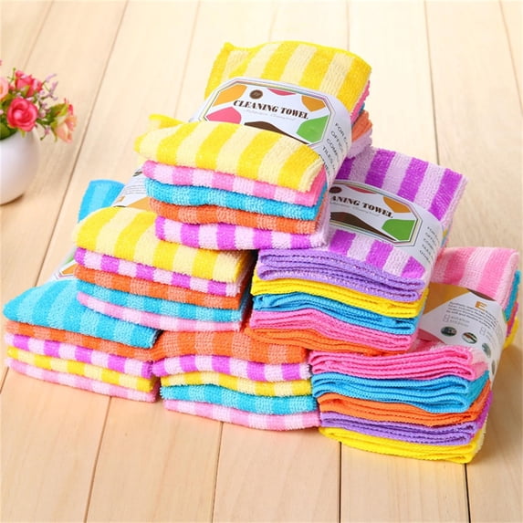 Dusknt Hot Sale! Cleaning Towel, 10Pcs Kitchen Towel Cleaning Rags Cleaning Towel Duster Cloth Cleaning Cloth Stripe