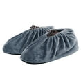 thumbnail image 1 of Dusknt Indoor flannel shoe covers can be washed and reused, thickened, non-slip, wear-resistant, sound-absorbing and warm shoe covers E-elegant gray, Apron Sleeve,, 1 of 6