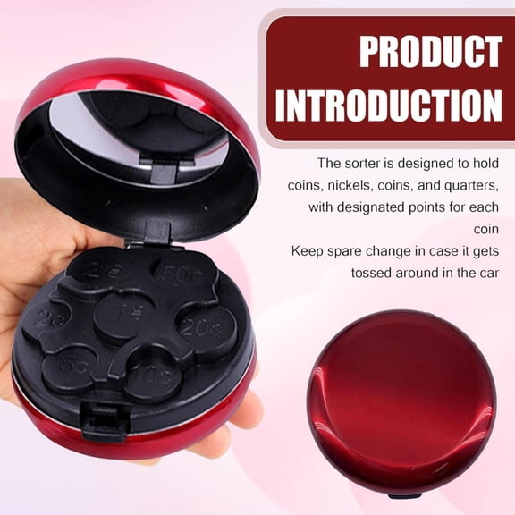 Dusknt Japanese Coin Storage Box Red Japanese Organizer Dispenser Case Yen Organizer Dispenser with Space Saving Pocket Storage Organizer Small Sorter Holder, Office Cabinet Clearance Sale!