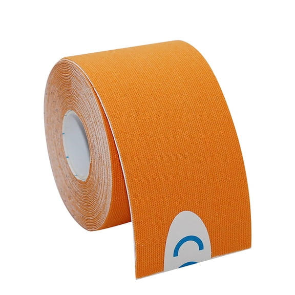 Dusknt Kinesiology Tape Physical Therapy Muscle Pain Relief Band, Elastic Sports Tape for Tennis Volleyball, Knee Pad Support for Lifting Beauty Bandage 5Cm X 5M, Orange
