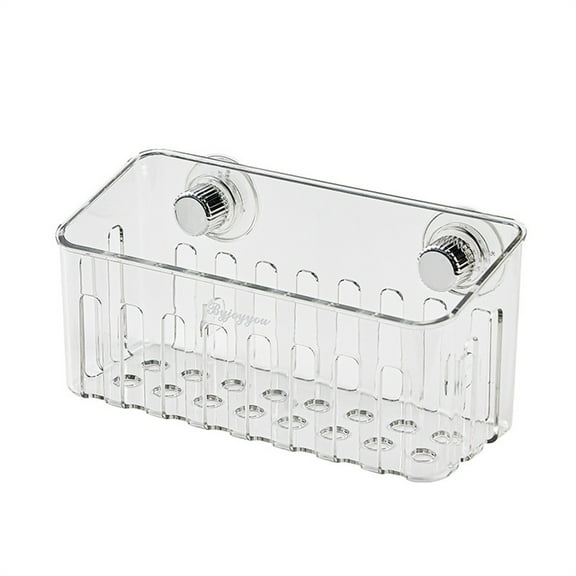 Dusknt Kitchen Suction Cup Sink Built-In Rack Transparent Silver, Rack,