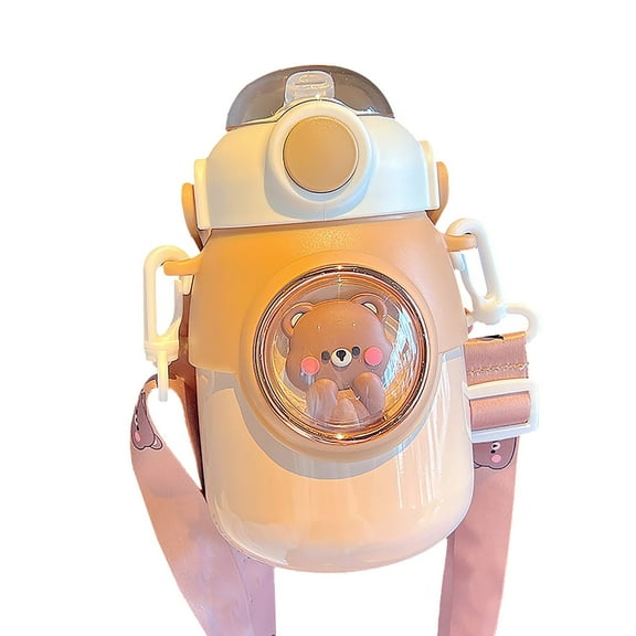 Dusknt Large Capacity Cartoon Children'S Thermos Cup (Coffee Color) A, Glass&Bottle,