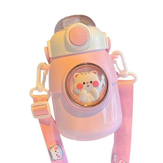 Dusknt Large Capacity Cartoon Children'S Thermos Cup Pink A, Glass&Bottle,