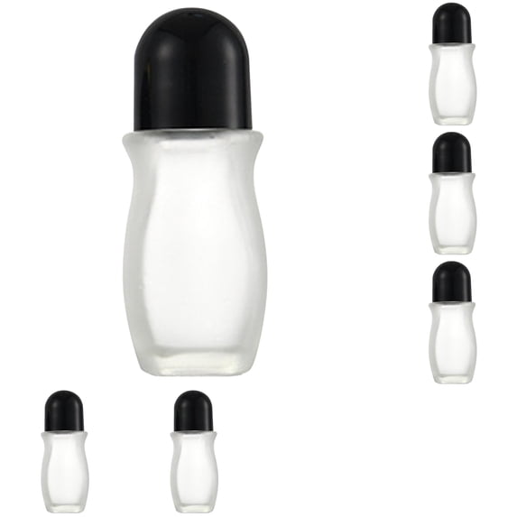 Dusknt Large Roller Bottle, Gradient Color Refillable Oil Container, Frosted Roll on Bottle for Lotion Aromatherapy Massage Essential Oil, 30Ml 6Pc