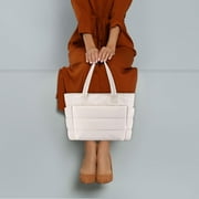 Dusknt Large Tote Bag with Zipper Brown Sleek Large Tote Bag with Zipper and Pockets Women's Handbag Lightweight and Tote Bag Suitable for Travel Work Beaches Gyms Shops, Storage Case Clearance Sale!