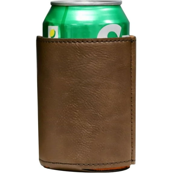 Dusknt Leather Beer Bottle Holder Khaki, Food Storage,Leather Cooler Covers Insulated Can Cooler Bulk Slim Can and Beer Bottle Sleeves for Bbq Camping Outdoor Party.