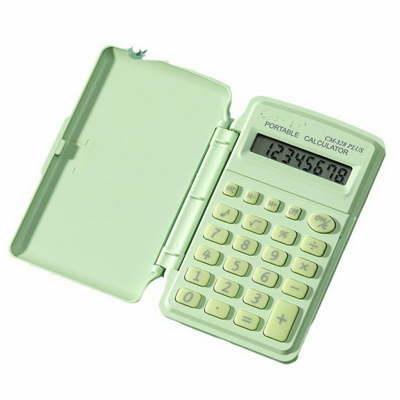 Dusknt Mini Calculator Small Portable Green, Office&Craft&Stationery,Mini Calculator Cover 8 Digits Big Buttons Large Lcd Display Operated Portable Student Finance Desktop Calculator