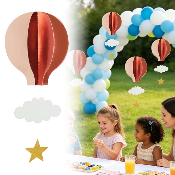 Dusknt Monochrome Hot Air Balloon Garland, Hanging Paper Decor, Ceiling Decoration, Classroom Decro, Hot Air Balloon Decorations, Hot Air Balloon 1Pc