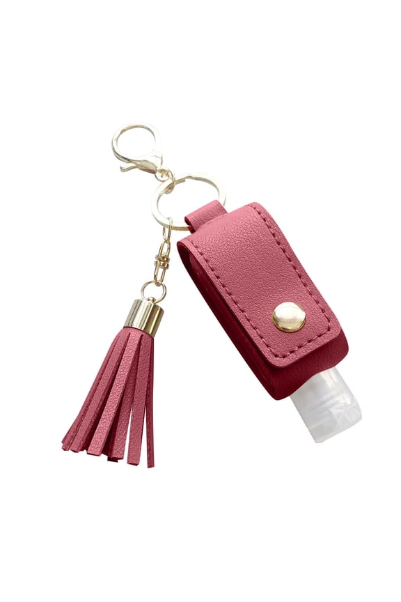 Multi-Color 30Ml Refillable Empty Bottle Keychain Portable Leather Case Travel Organizer Set, Personal Care Travel Bottle with Keychain – Refillable Empty Container for Portable Use