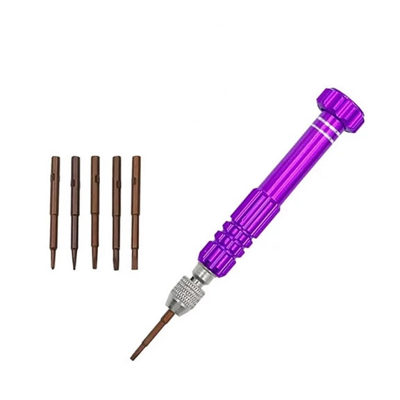 Dusknt Multi-Functional 5-in-1 Aluminum Alloy Screwdriver, Precision Repair Kit for Household Disassembly, Purple