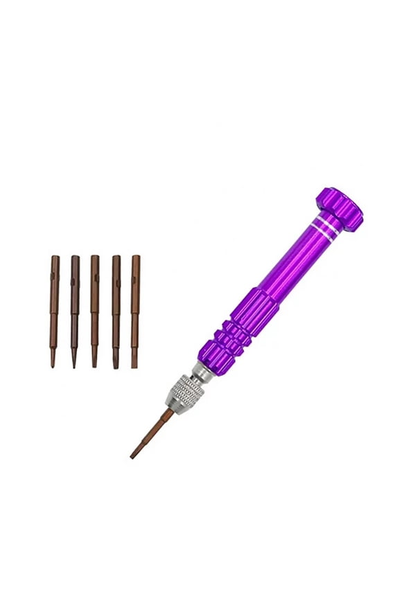 Multi-Functional 5-in-1 Aluminum Alloy Screwdriver, Precision Repair Kit for Household Disassembly, Purple