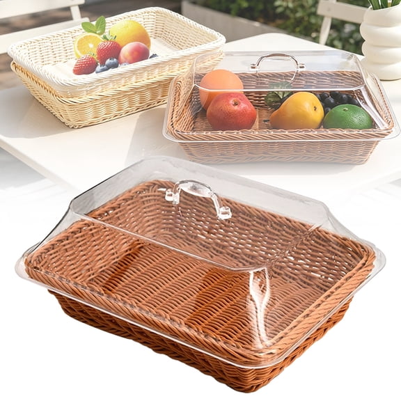 Dusknt Multipurpose Food Dustproof CoverProtector Rectangular Dome Cover for Dessert Bread Fruit for Table Decor
