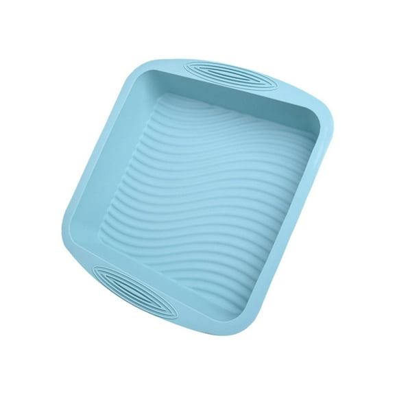 Dusknt Nonstick Silicone Cake Pan, 8x8 Square – Versatile Baking for Cakes, Rice Dishes & Lasagna Baking Pan Pan Nonstick Silicone Cake Silicone Baking for Cakes Rice And Lasagnas Bule