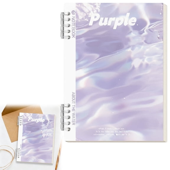 Dusknt NoteBo0k, Double Wire Bound 120 Page Lined Diary, Durable Black Hardcover Planner, Unique Thank You Gift for Colleagues, Friends & Employees, Light Purple