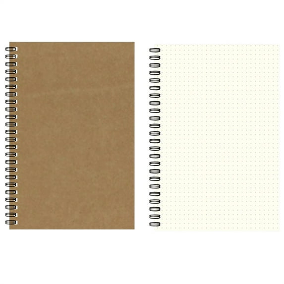 Dusknt Notebooks A5 Journals Thick Paper for Work Study Notes Taking 100 Pages/50Sheets Brown,Grid Horizontal Blank Dot Notebooka5 Grid Blank Dotted Notebook Ye4