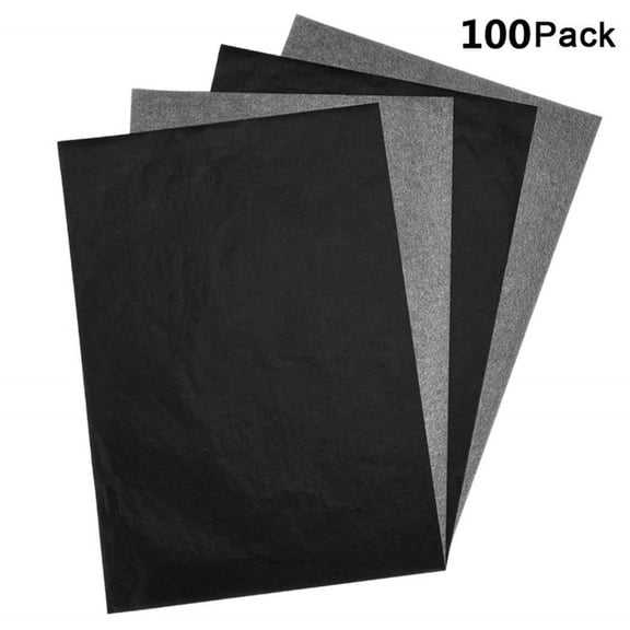 Dusknt One Pack of Graphite Carbon Paper (100 Sheets), 1 Sheets Paper Black Paper for Tracing Patterns Onto Wood Paper Canvas and Other Crafts Projects