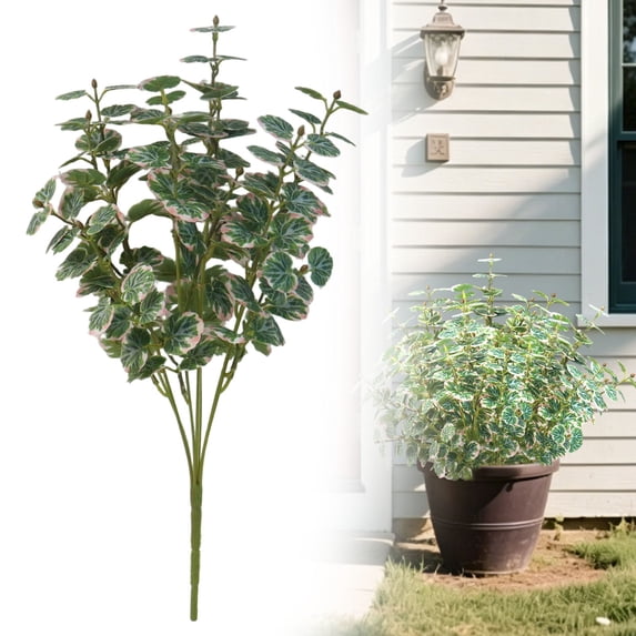 Dusknt Outdoor Greenery Plants, Uv Resistant Artificial Stems for Planter, No Fade Plastic Plants, Artificial Outdoor Plants, Foundation