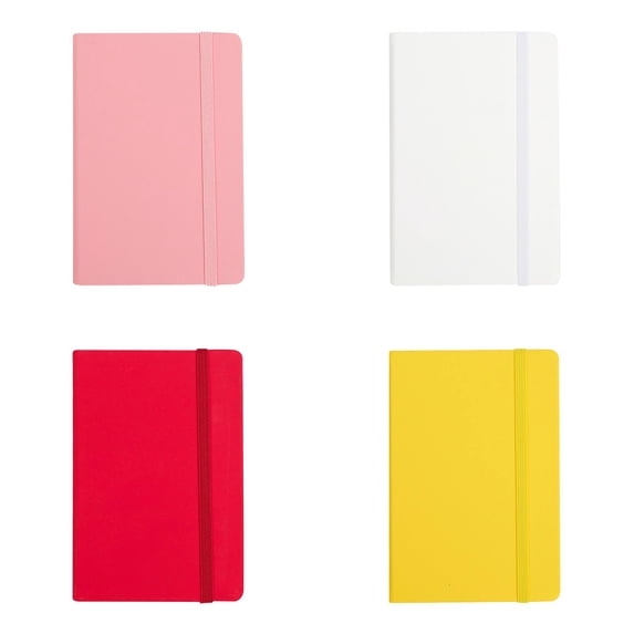 Dusknt Pan Loop Hardcover Journal, A6 College Ruled Pocket NoteBo0k, Portable Memo Notepad Compact for Purse Daily Study & Work, 4 Pc