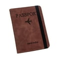 thumbnail image 1 of Dusknt Passport Holder Travel Wallet with Rfid Blocking Brown, Business Card Holder, 1 of 9