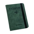 thumbnail image 1 of Dusknt Passport Holder Travel Wallet with Rfid Blocking Green, Business Card Holder, 1 of 9