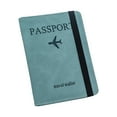 thumbnail image 1 of Dusknt Passport Holder Travel Wallet with Rfid Blocking Light Blue, Business Card Holder, 1 of 9