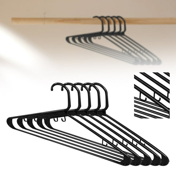 Dusknt Plastic Hangers Clearance Sale! Black Plastic Hangers 5Pcs Black Clothes Hangers 5 Pack Plastic Hangers Space Saving Coat Hanger with Shoulder, 5X Plastic Hangers